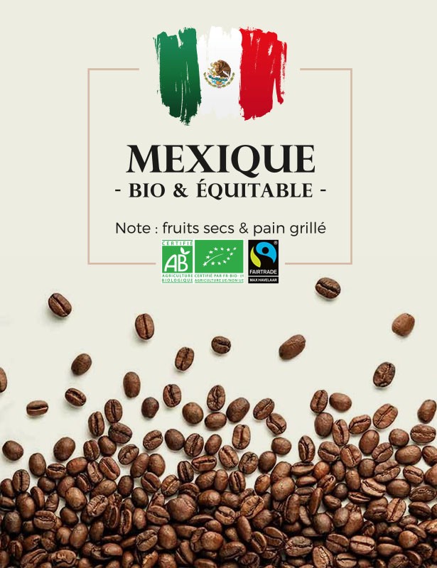 Café en grain décaféiné bio du Mexique